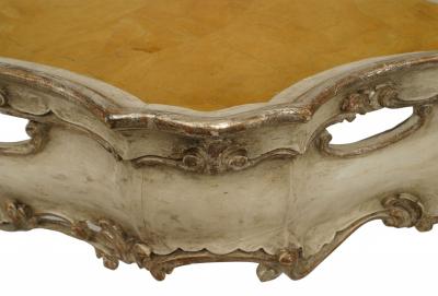 Pair of Pair of Italian Rococo Silver Gilt Marble Top Console Table