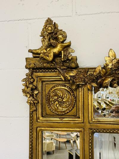 Pair of Palatial Mirrors Louis XVI Giltwood Hand Carved Pier Console Wall