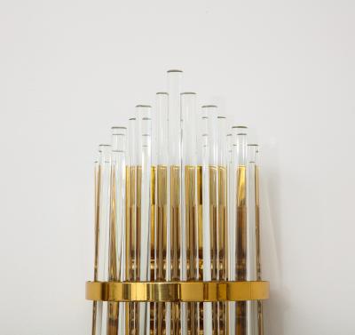 Pair of Palwa Wall Sconces with Thick Crystal Rods