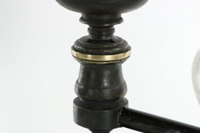 Pair of Patinated Brass Electrified Oil Lamps England 19th Century