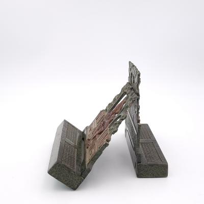 Pair of Patinated Bronze Bookends on Granite Bases Inspired by Maxfield Parrish