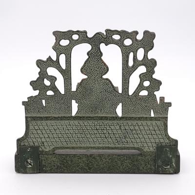 Pair of Patinated Bronze Bookends on Granite Bases Inspired by Maxfield Parrish