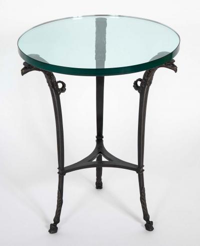 Pair of Patinated Bronze Glass Top Side Tables