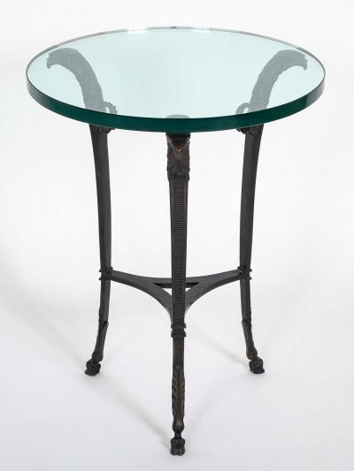 Pair of Patinated Bronze Glass Top Side Tables