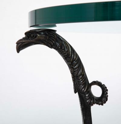 Pair of Patinated Bronze Glass Top Side Tables