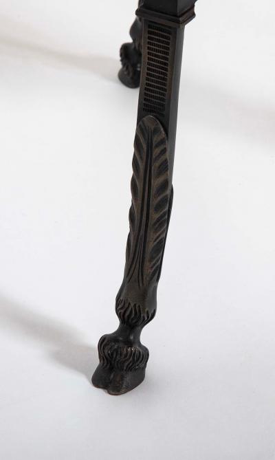 Pair of Patinated Bronze Glass Top Side Tables