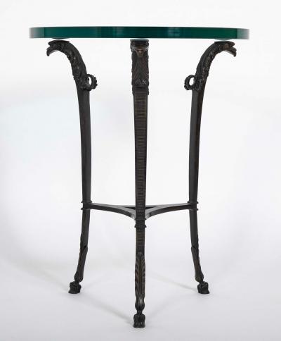 Pair of Patinated Bronze Glass Top Side Tables