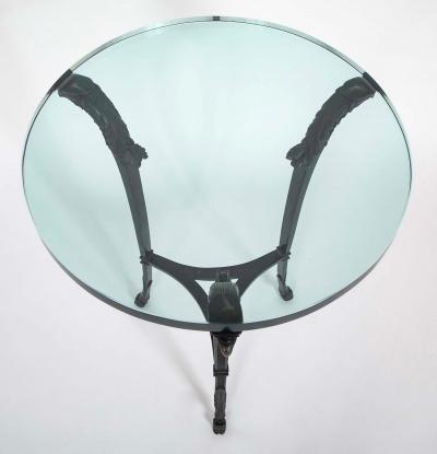 Pair of Patinated Bronze Glass Top Side Tables