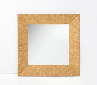 Pair of Paul Franklin Style Cork Square Mirrors
