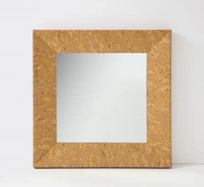 Pair of Paul Franklin Style Cork Square Mirrors