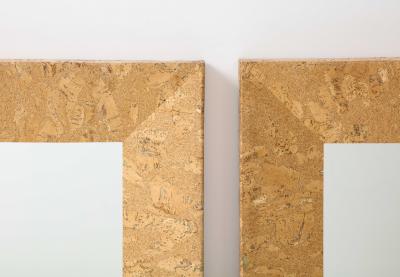Pair of Paul Franklin Style Cork Square Mirrors