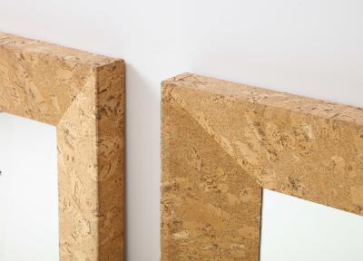 Pair of Paul Franklin Style Cork Square Mirrors
