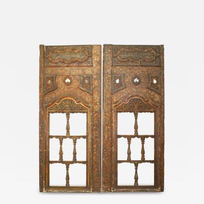 Pair of Persian Carved Window Panels