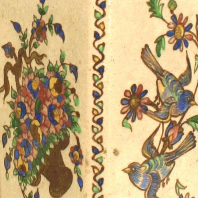 Pair of Persian Style Floral Ceramic Vases