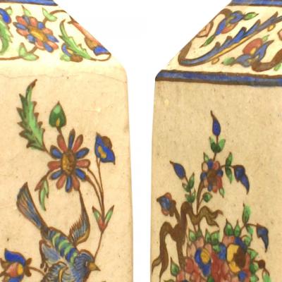 Pair of Persian Style Floral Ceramic Vases