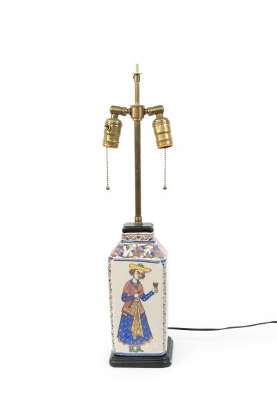 Pair of Persian Style Folk Earthenware Vase Table Lamps