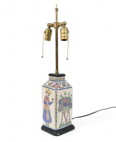 Pair of Persian Style Folk Earthenware Vase Table Lamps