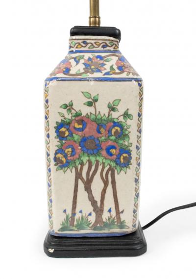Pair of Persian Style Folk Earthenware Vase Table Lamps