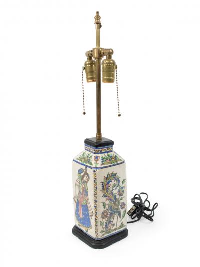 Pair of Persian Style Folk Earthenware Vase Table Lamps