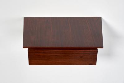 Pair of Petite Danish Modern Single Drawer Floating Nightstands in Rosewood