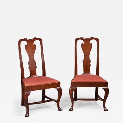 Pair of Philadelphia Queen Anne side chairs with slipper feet