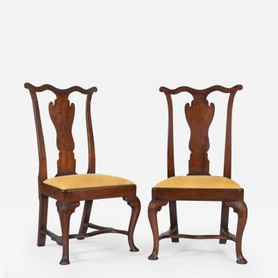 Pair of Philadelphia side chairs with stretcher base