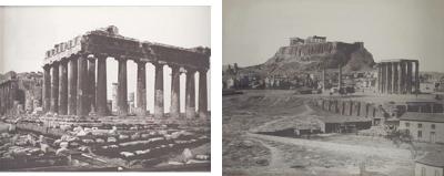 Pair of Photographs of the Acropolis and Parthenon Greece circa 1890
