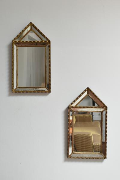 Pair of Pierre Dariel dit Dolt pedestal mirror 1940s 