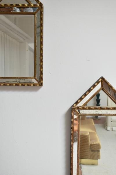 Pair of Pierre Dariel dit Dolt pedestal mirror 1940s 