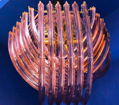 Pair of Pink Murano Curvati Ceiling Light or Flush Mount 1990