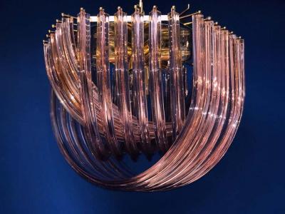 Pair of Pink Murano Curvati Ceiling Light or Flush Mount 1990