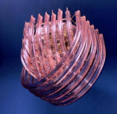 Pair of Pink Murano Curvati Ceiling Light or Flush Mount 1990