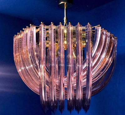Pair of Pink Murano Curvati Ceiling Light or Flushmount 1990