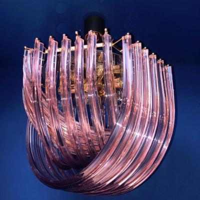 Pair of Pink Murano Curvati Ceiling Light or Flushmount 1990