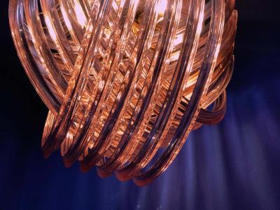 Pair of Pink Murano Curvati Ceiling Light or Flushmount 1990