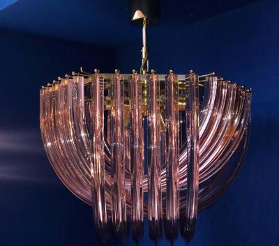 Pair of Pink Murano Curvati Ceiling Light or Flushmount 1990