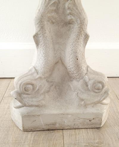Pair of Plaster Grotto Pedestals with Dolphins circa 1950s Two pairs available