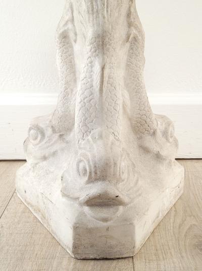 Pair of Plaster Grotto Pedestals with Dolphins circa 1950s Two pairs available