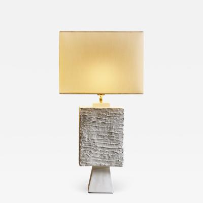 Pair of Plaster Rectangular Table Lamps