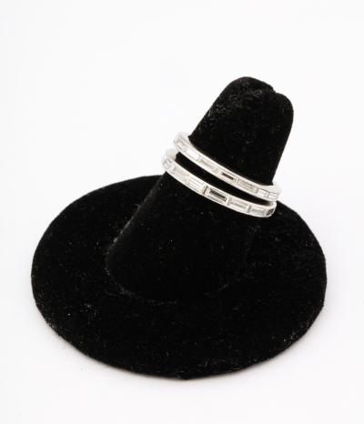 Pair of Platinum and Diamond Baguette Bands