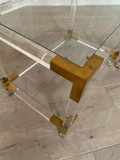 Pair of Plexi side tables 1970s France