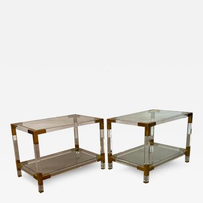 Pair of Plexi side tables 1970s France