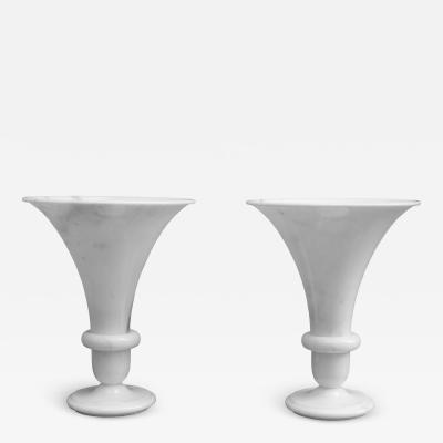 Pair of Polished Marble Urn Shaped Table Lamps