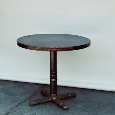 Pair of Polished Steel and Antiviral Raw Copper Top Gueridon Side Tables