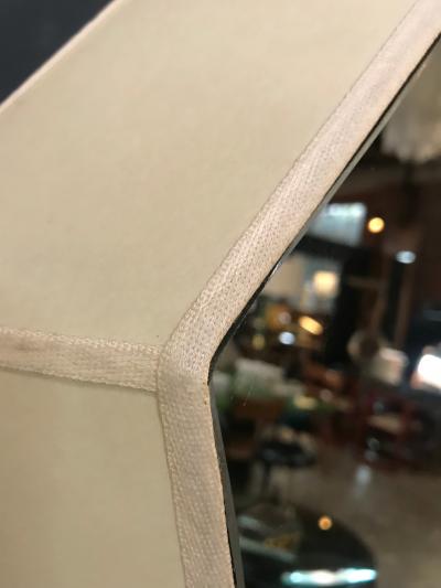 Pair of Polygonal Wall Sconces with Fabric and Mirror Italy 21st Century