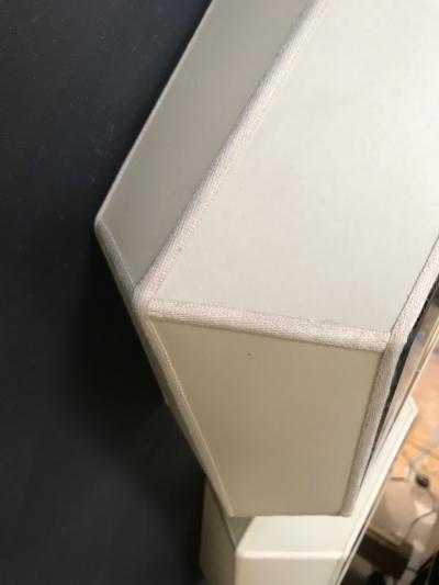 Pair of Polygonal Wall Sconces with Fabric and Mirror Italy 21st Century