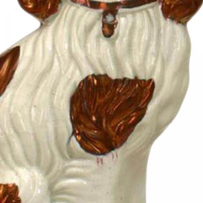 Pair of Porcelain and Copper Staffordshire Dogs