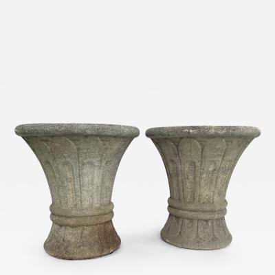 Pair of Porosa Cast Stone Planters by Grandon Fres circa 1970