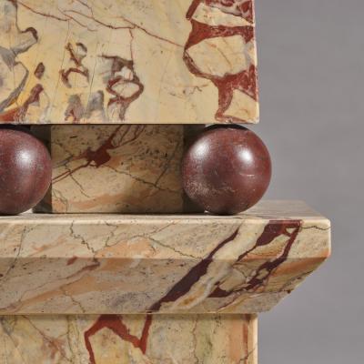 Pair of Portasanta And Rosso Antico Marble Obelisks Italian Early 20th Century