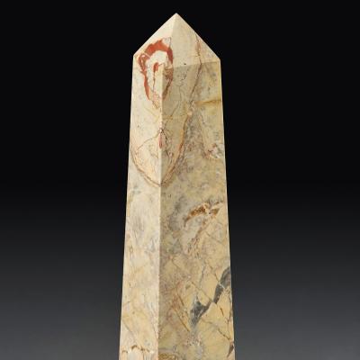 Pair of Portasanta And Rosso Antico Marble Obelisks Italian Early 20th Century